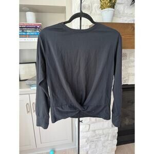 Zella Girls Black Front Twist Long Sleeve Top Size XL 14-16